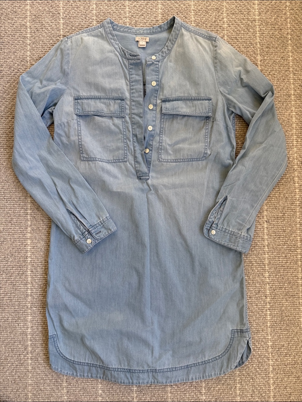 J. Crew Factory Light Blue Denim Button-Front Tunic Women’s Size Small - Picture 1 of 7